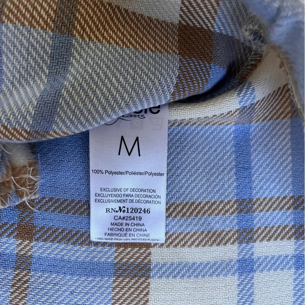 Kensie Jeans Plaid Shacket in Blue and Brown Women Size Medium